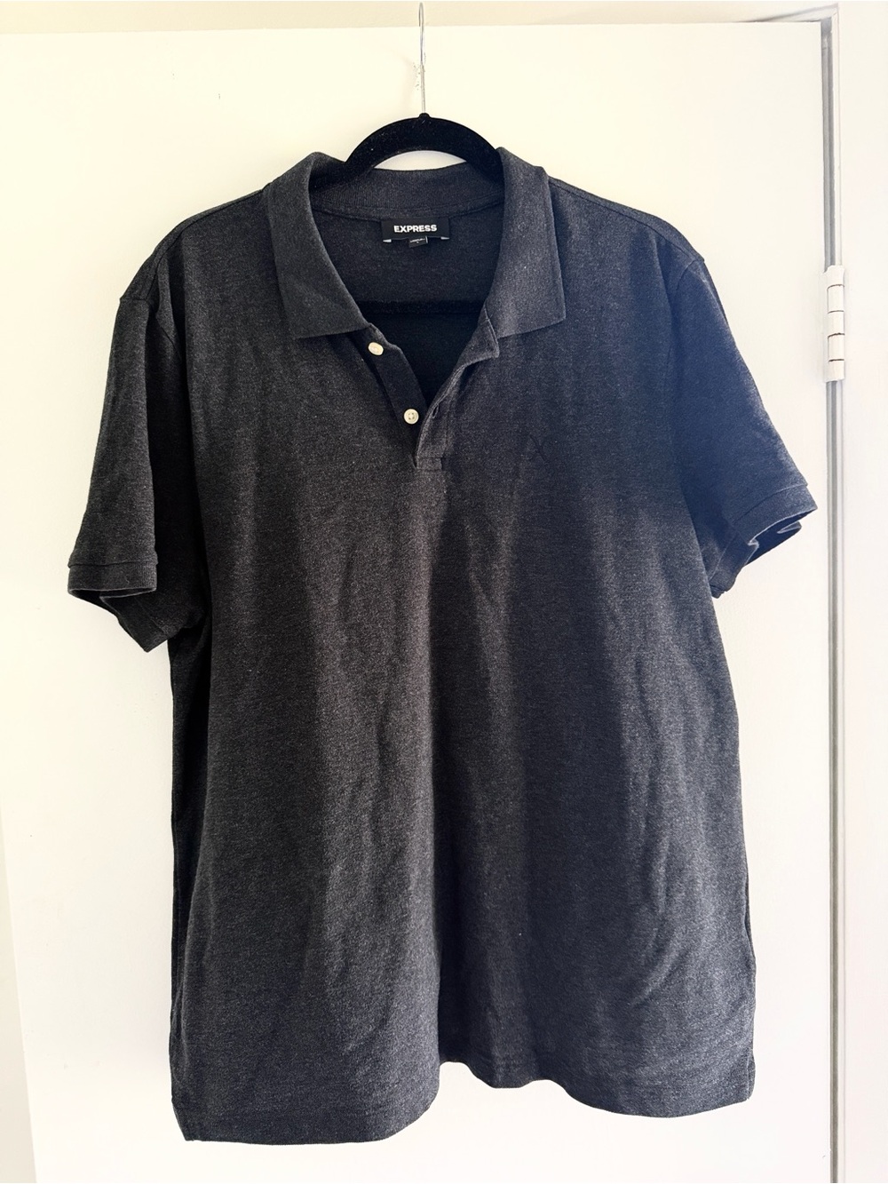Express Dark Grey Short Sleeve Polo Short Size Large